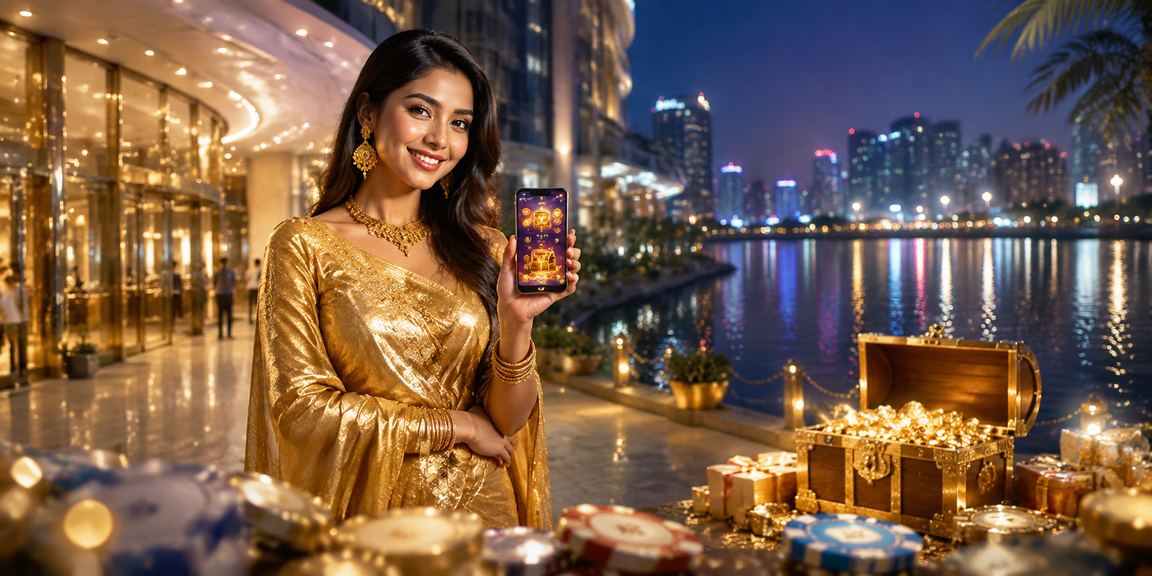 ঢাকায় শাড়ি পরিহিত নারী ক্যাসিনো অ্যাপে স্লট গেম খেলছেন